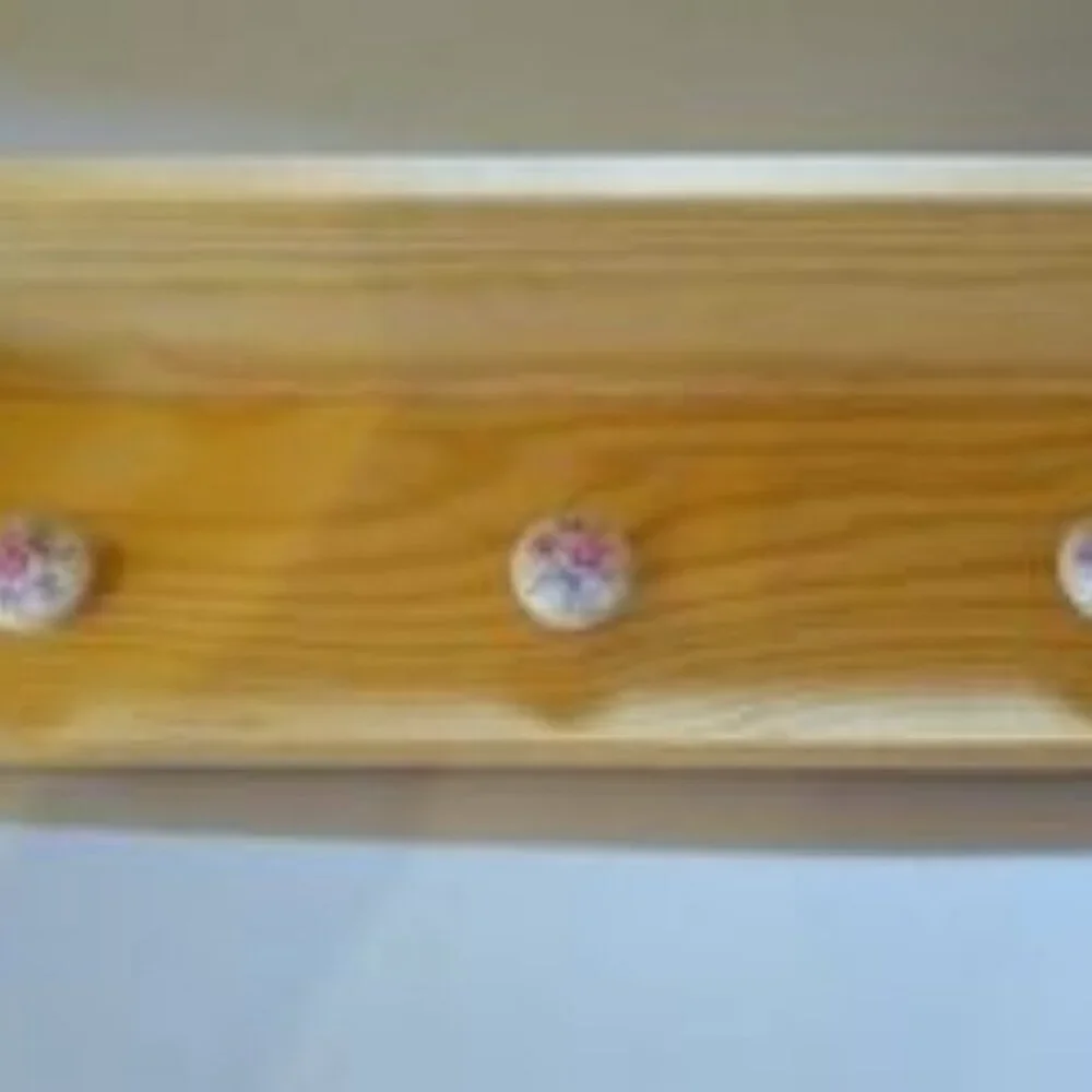 Decorative wooden Wall shelves flowers Knobs x 2